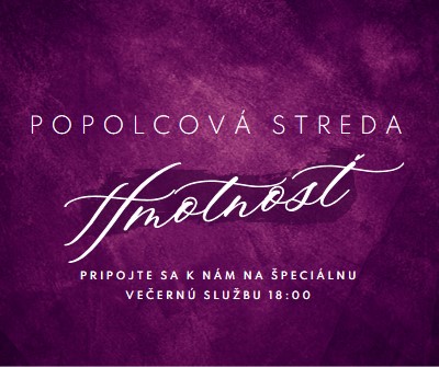 Popolcová streda omša purple modern-simple