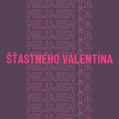 Milujem ťa, Valentín purple modern-bold