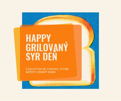 Happy Grilovaný syr deň orange modern-bold