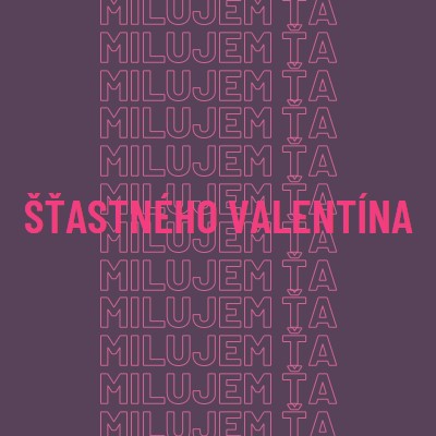 Milujem ťa, Valentín purple modern-bold