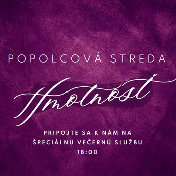 Popolcová streda omša purple modern-simple