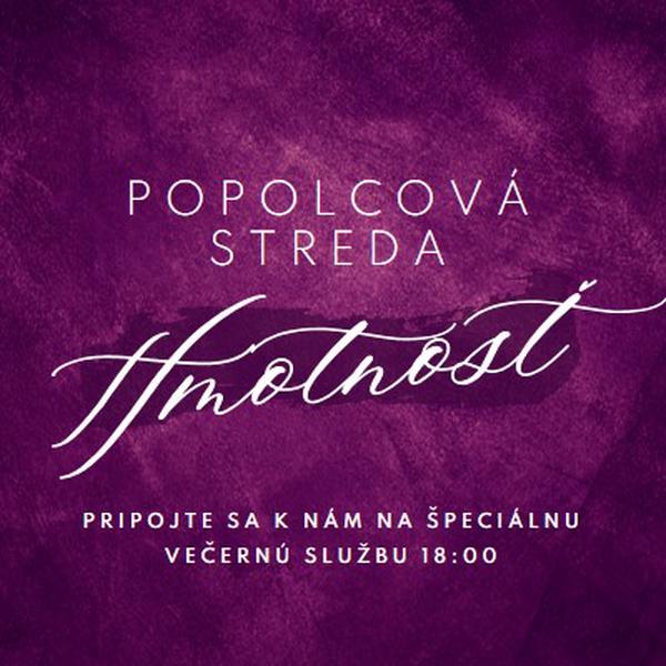 Popolcová streda omša purple modern-simple