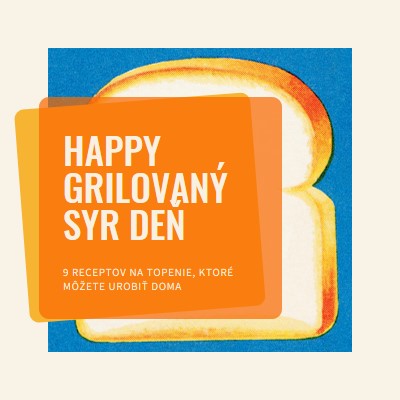 Happy Grilovaný syr deň orange modern-bold