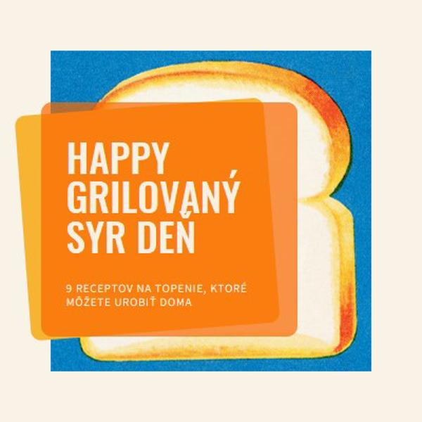 Happy Grilovaný syr deň orange modern-bold