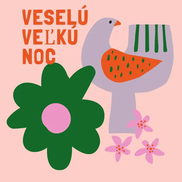 Veselú Veľkú noc pink whimsical-color-block