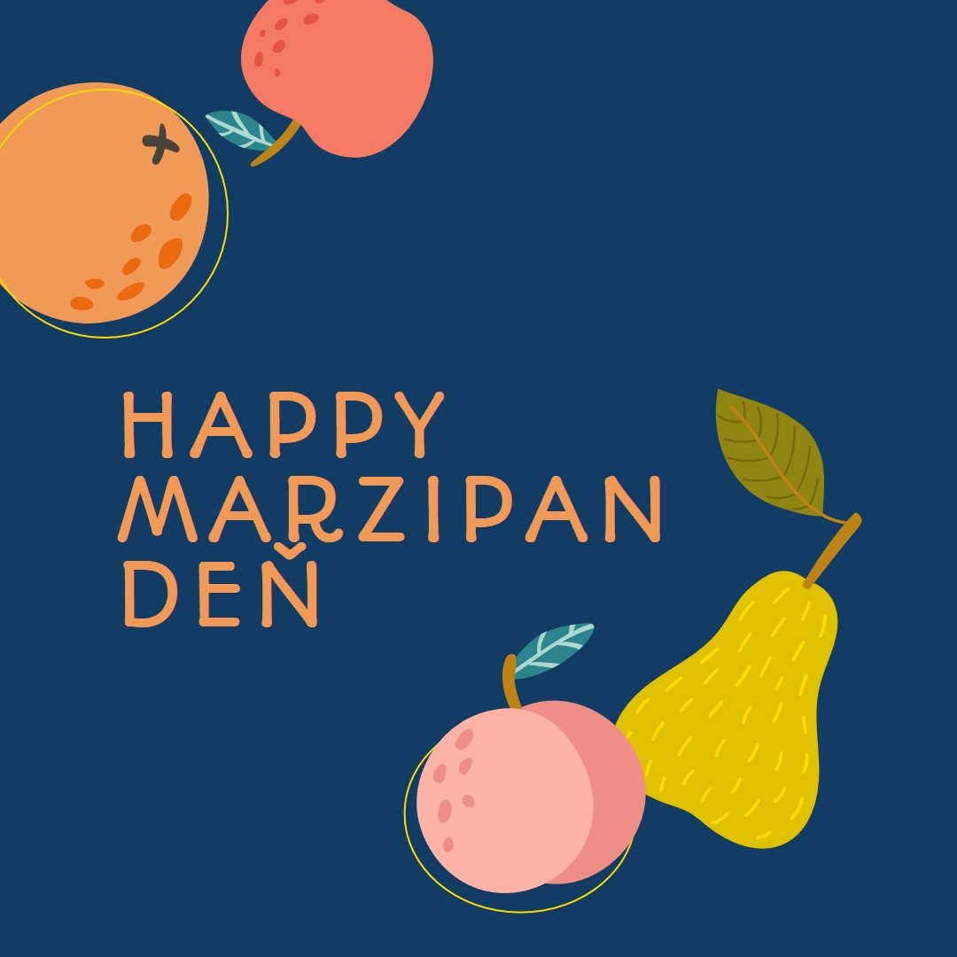 Šťastný marzipan deň blue whimsical-line