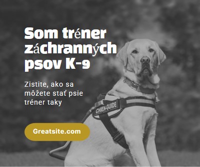 Som tréner záchranných psov black modern-simple