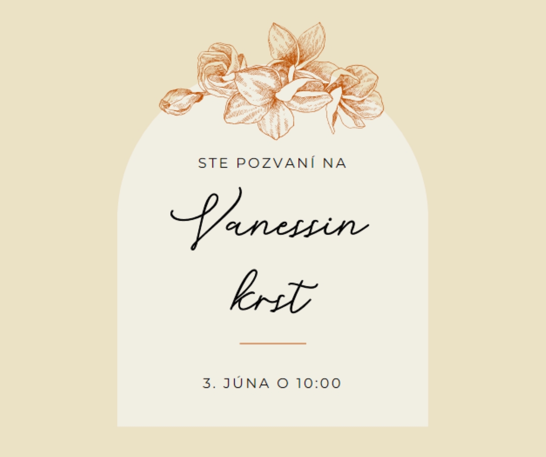 Krst pozvanie yellow vintage-botanical