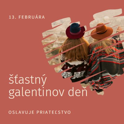 Oslavuje priateľstvo žien red modern-simple