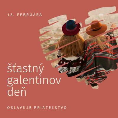 Oslavuje priateľstvo žien red modern-simple