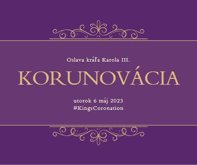 Kráľovské oznámenie purple modern-simple