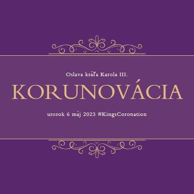 Kráľovské oznámenie purple modern-simple