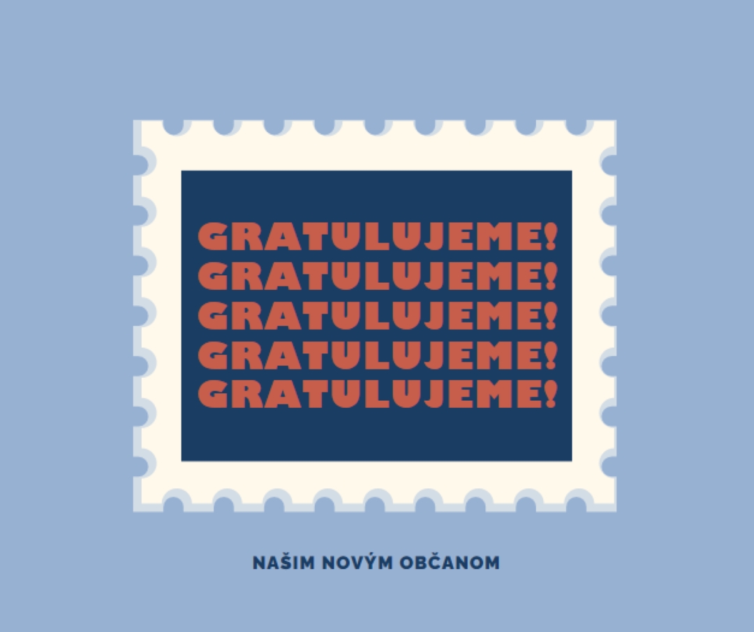 Blahoželáme našim novým občanom blue modern-simple