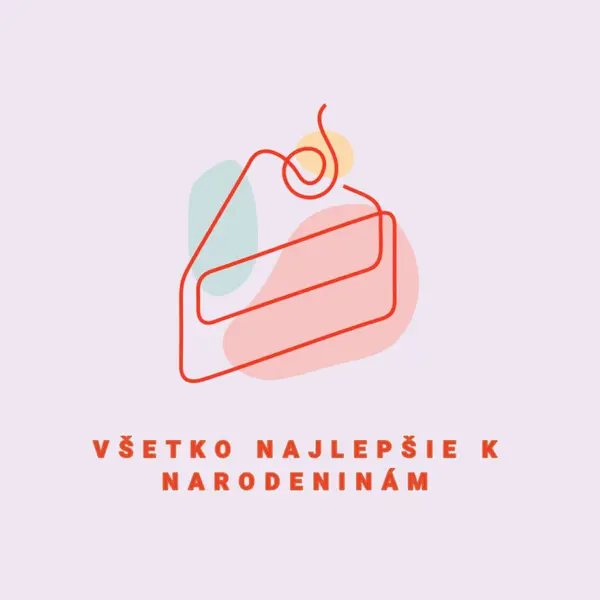 Výsek všetko najlepšie k narodeninám purple whimsical-line