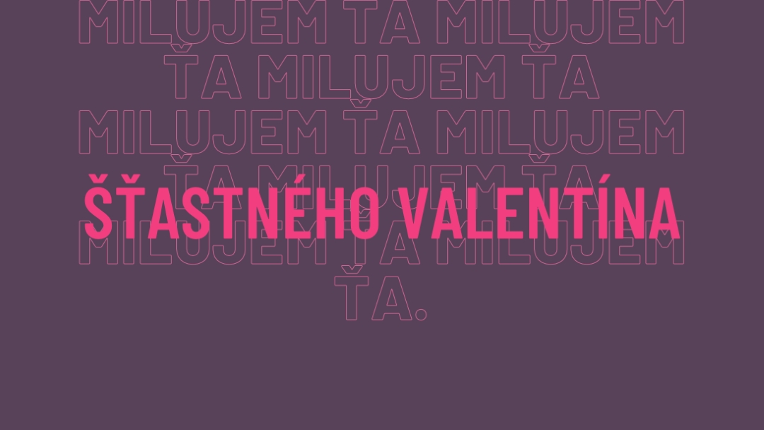 Milujem ťa, Valentín purple modern-bold