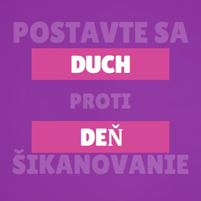 Postavte sa proti šikanovaniu purple modern-bold