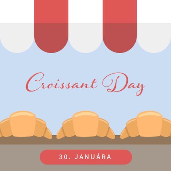 Croissant Day blue whimsical-color-block