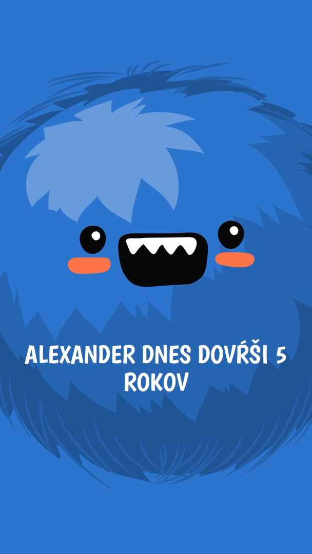 Malé monštrum sa otáča päť blue whimsical-color-block