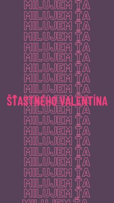 Milujem ťa, Valentín purple modern-bold