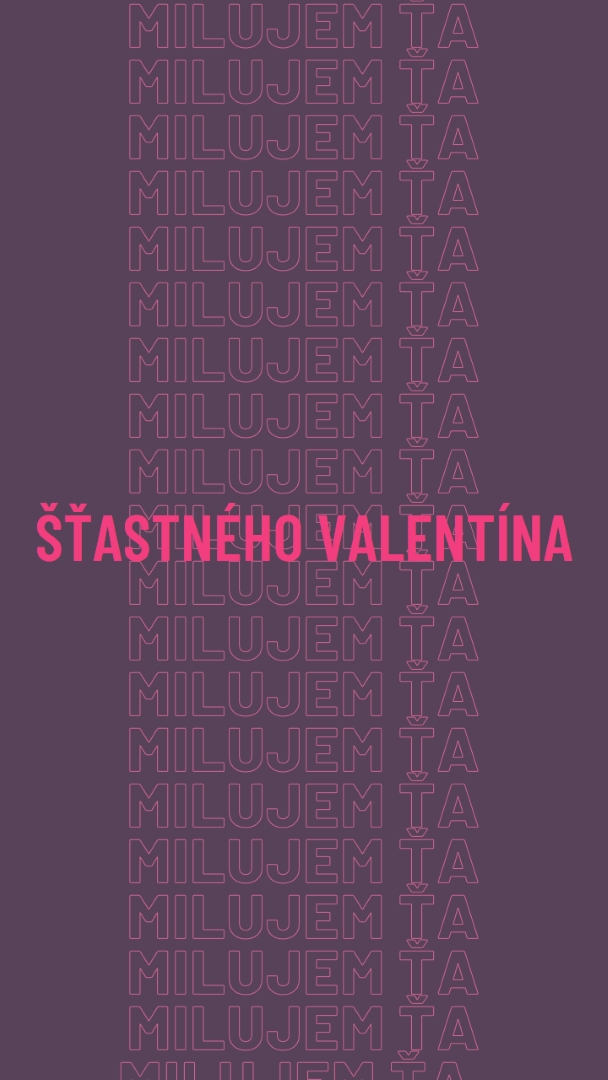 Milujem ťa, Valentín purple modern-bold