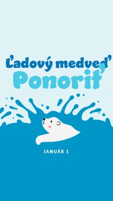 Happy Polar Bear ponoriť deň blue whimsical-color-block