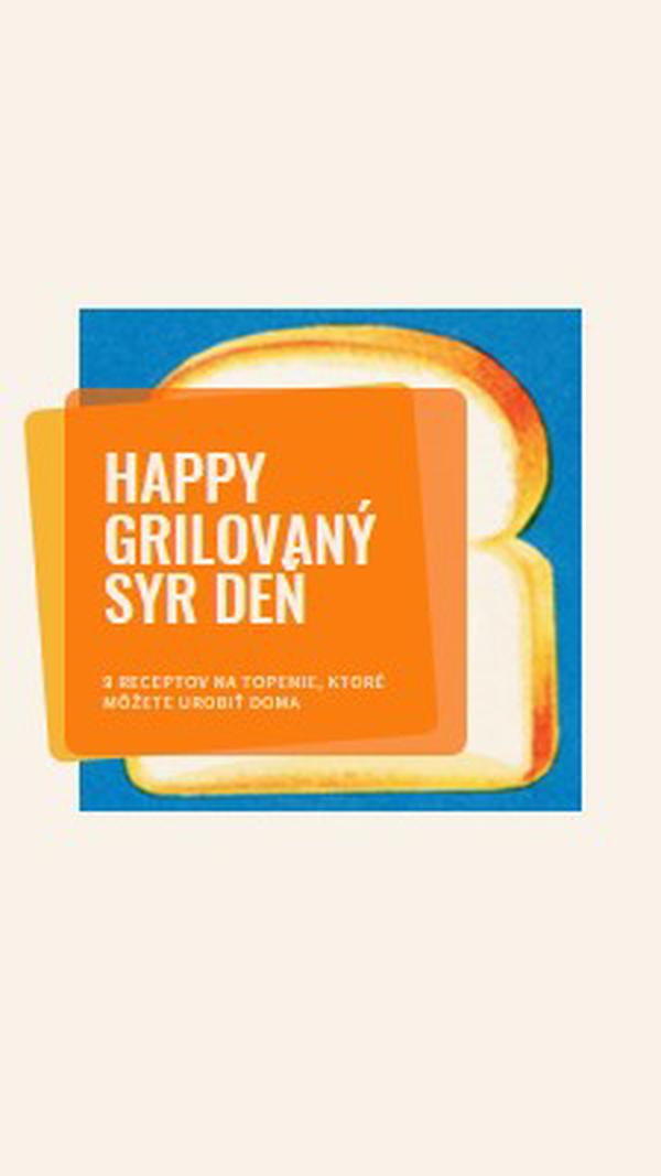 Happy Grilovaný syr deň orange modern-bold