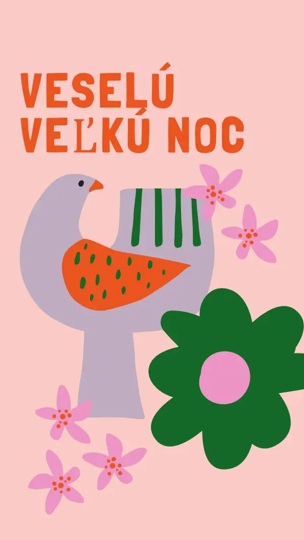 Veselú Veľkú noc pink whimsical-color-block