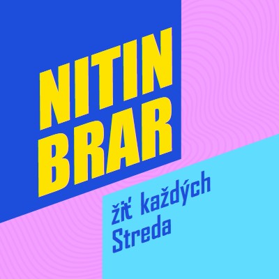 Vysielanie podcastu naživo blue bold,bright,typography,geometric,vibrant,block