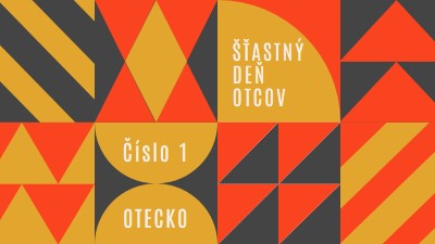 Číslo jedna otec orange modern-geometric-&-linear