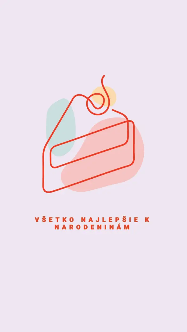 Výsek všetko najlepšie k narodeninám purple whimsical-line