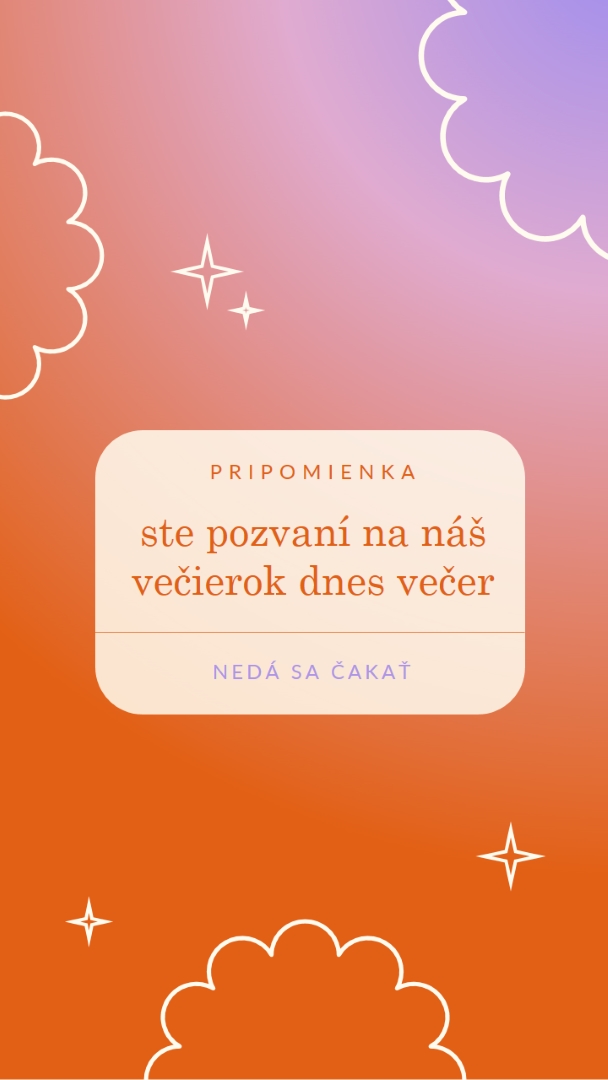 Príďte na náš večierok dnes večer red gradient,bold,sparkle