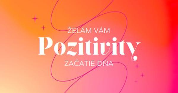 Želám vám pozitivity pink modern,line,gradient,simple,typographic