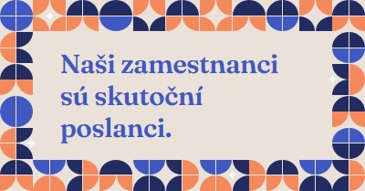 Ďakujeme za vizitku zamestnancov blue simple,retro,frame,shapes,fun,geometric