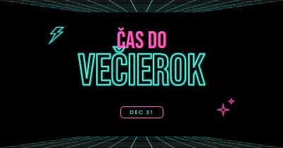 Čas na večierok black bold,neon,outline,grid,sci-fi