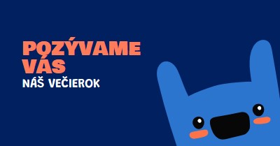 Pozývame vás na náš večierok blue whimsical,bold,monster