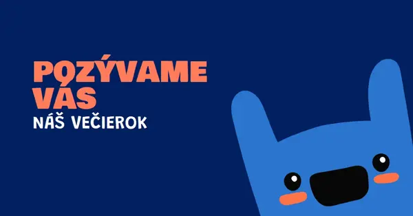 Pozývame vás na náš večierok blue whimsical,bold,monster