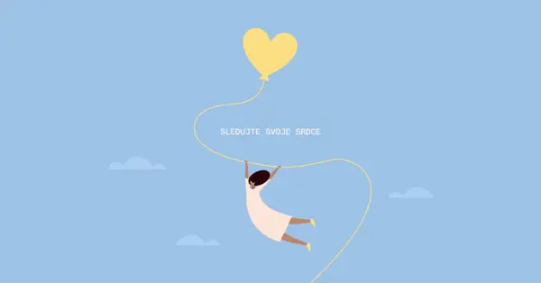 Sledujte svoje srdce blue cute,whimsical,balloon,rustic,playful,simple