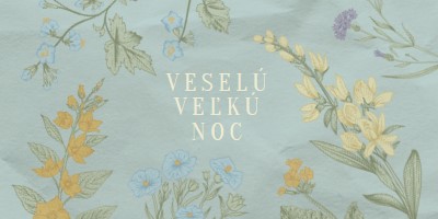 Veľkonočné priania blue vintage-botanical