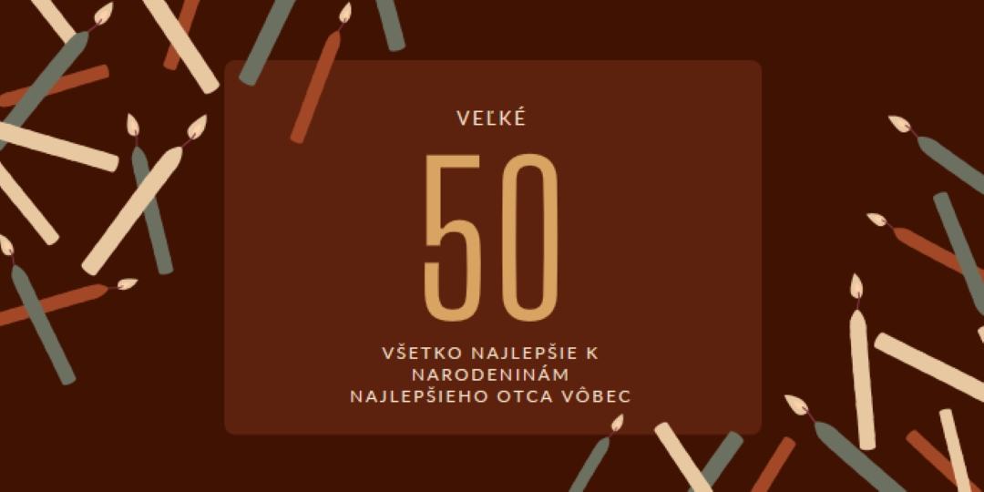 Všetko najlepšie k päťdesiatym narodeninám brown modern-simple