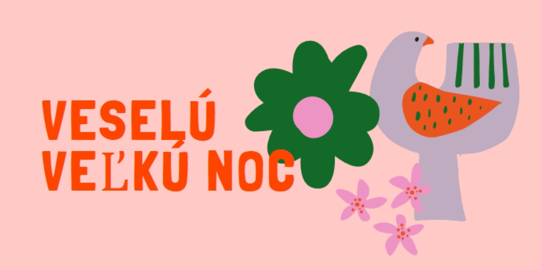 Veselú Veľkú noc pink whimsical-color-block