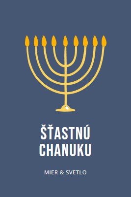 Chanuka Sameach blue modern-simple