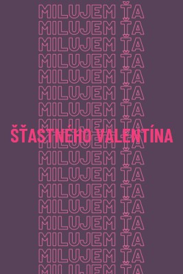 Milujem ťa, Valentín purple modern-bold