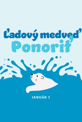 Happy Polar Bear ponoriť deň blue whimsical-color-block