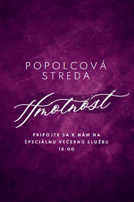 Popolcová streda omša purple modern-simple