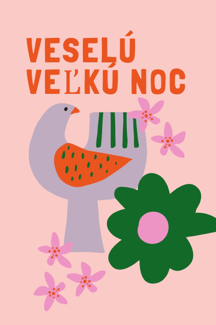 Veselú Veľkú noc pink whimsical-color-block