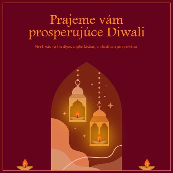 Žiariť s radosťou Diwali red whimsical,golden,lights