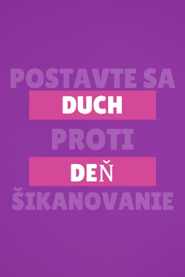 Postavte sa proti šikanovaniu purple modern-bold