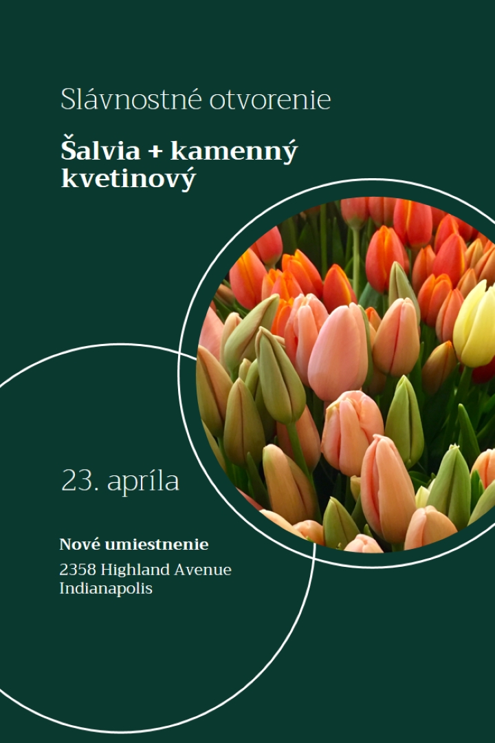 Kvetinový butik slávnostné otvorenie green modern-simple