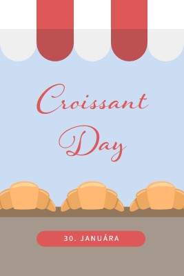 Croissant Day blue whimsical-color-block