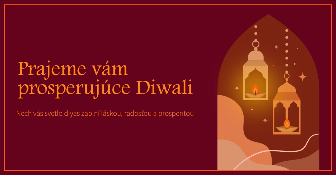 Žiariť s radosťou Diwali red whimsical,golden,lights